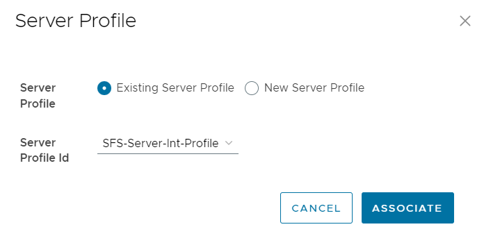 Deploy the selected server profile